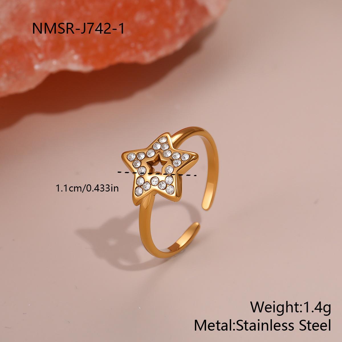 GEMCHIC Women s Heart Star Bow Stainless Steel Open Adjustable Ring
