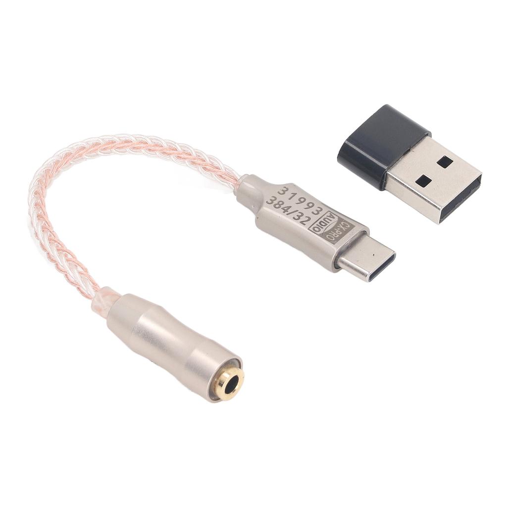 USB To 3.5mm DAC Cable Excellent Sound Decoding Stable Transmission Type C To 3.5mm Adapter