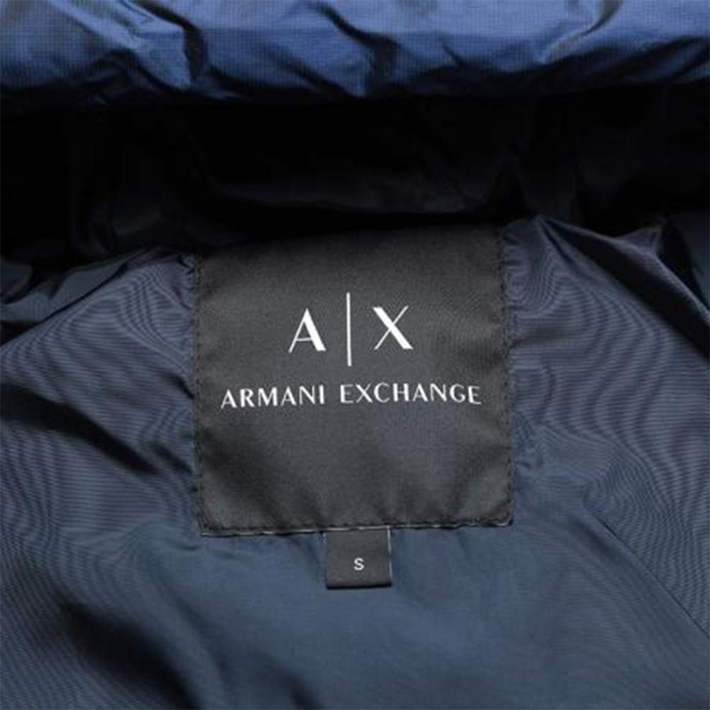 Armani Exchange Solid Color Loose Fit Hooded Cotton Jacket Men Jackets Navy-Blue 6LZB34-ZNWHZ-85BS