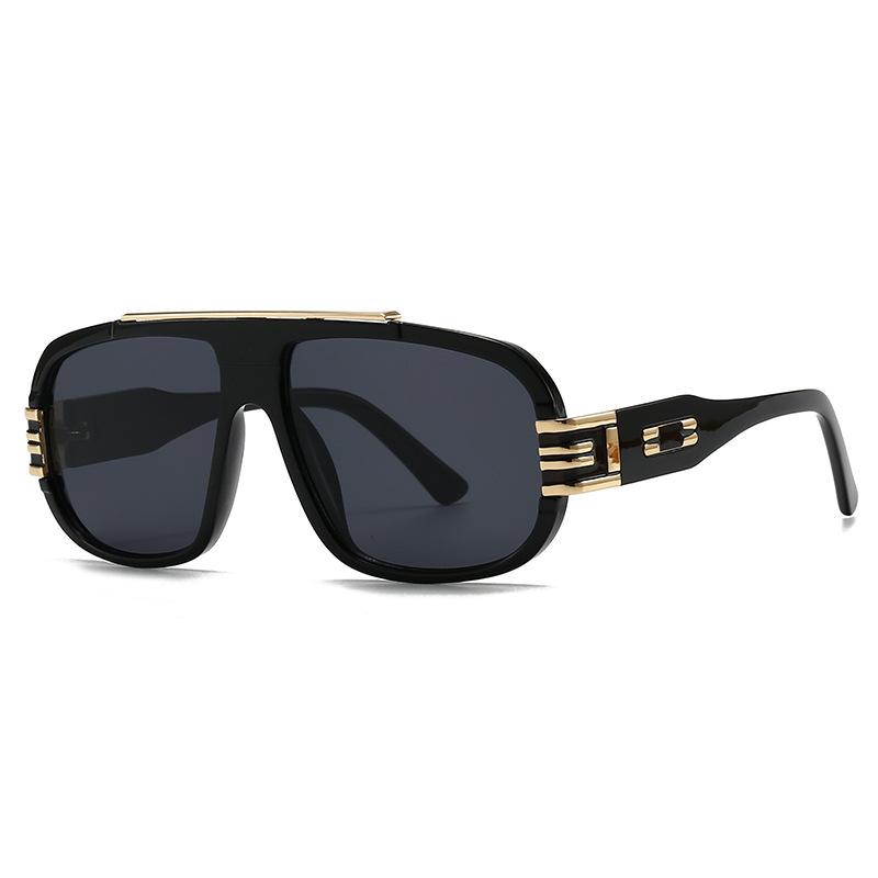 Oversized Vintage Pilot Sunglasses Big Frame Women Men Luxury Designer Sun Glasses Punk Metal Rivet Shades