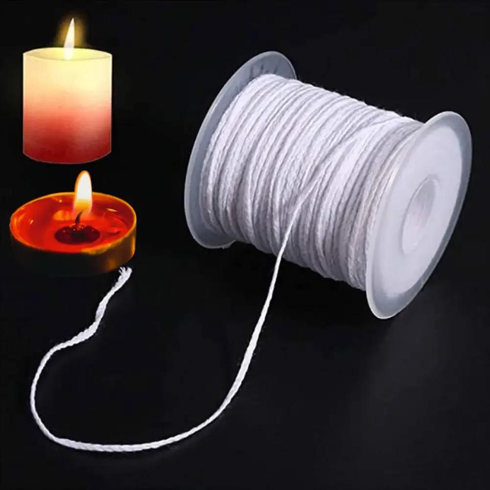 61 metri/rolă lumânare albă fitil lumânare din bumbac bobină cu fitil țesut DIY material de fabricare a lumânărilor ceară fără fum miez pur din bumbac