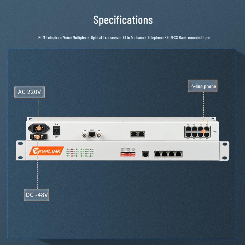 netLINK HTB-E1-4P PCM Telephone Voice Multiplexer
