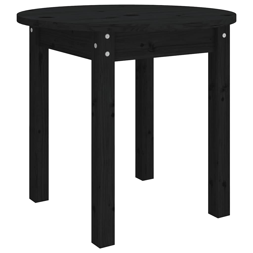Vidaxl Stolik Kawowy, Czarny, Ø45X40 Cm, Lite Drewno Sosnowe