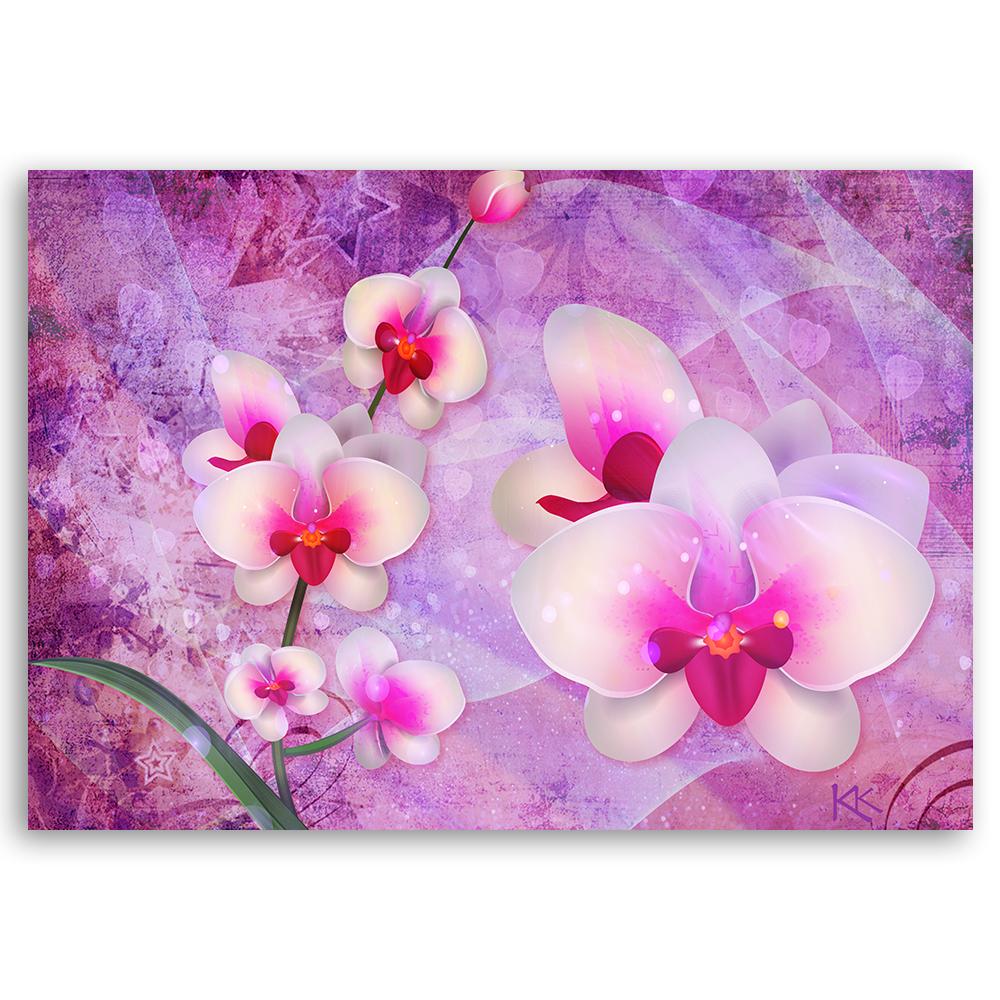 Canvas Print, Orchid Flowers Abstraction