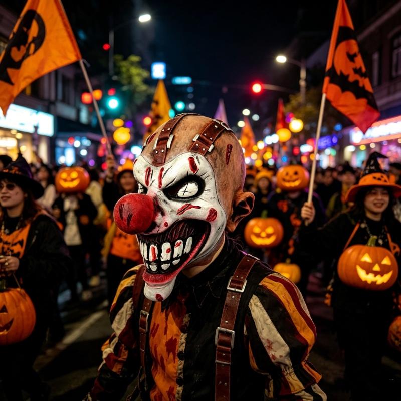 Scary Mask Headgear Attract Attention Terrifying Halloween Clown Latex Mask for Costume Parties and Horror Show