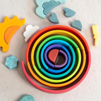 Dip and Dye Large Rainbow Building Block Stack High Color Cognition Kindergarten Puzzle Early Education Building Block