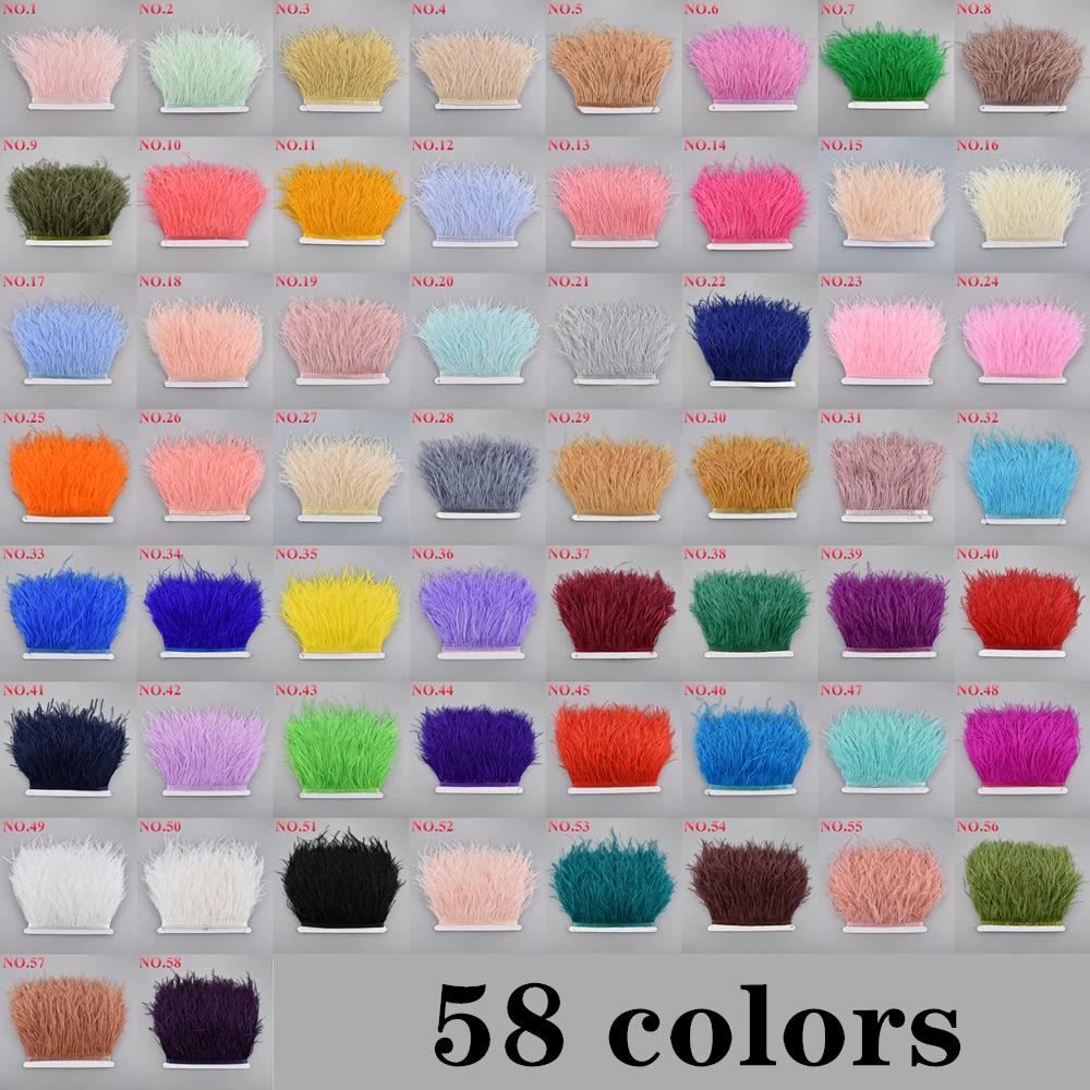 10Meters/Lot Ostrich Feathers On Ribbon Tape 10-15Cm  Feather Trim Boa For Clothes Sewing Fringe Diy Wedding Decoration