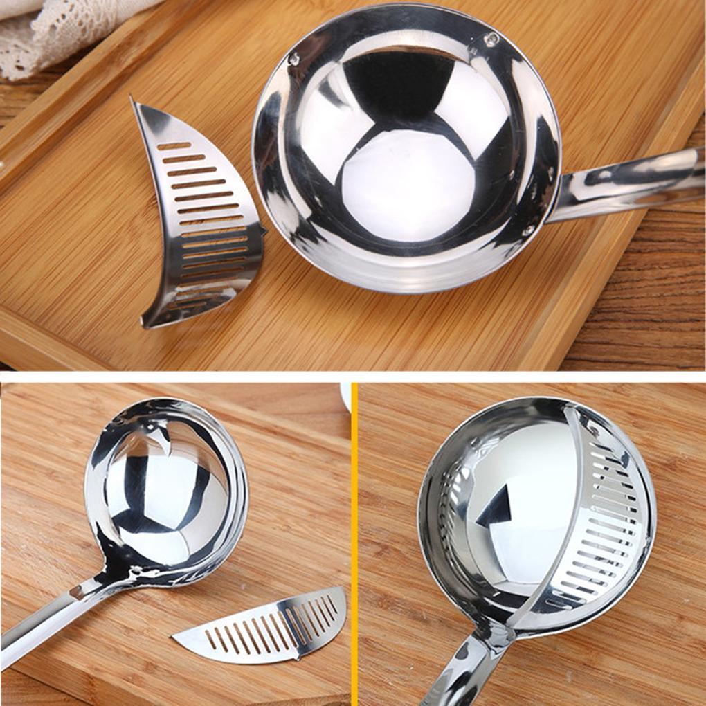 Stainless Steel Large Soup Spoon Ladle Skimmer Colander Filter Kitchen Tool