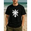 European Sizes Trendy and Cool Blotting Ink Dark Cross-shaped T-shirt | Casual Style, All-season Suitable, Pure,