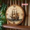 Vintage Nautical Compass Metal Sign Old World Map Aluminum Wall Art Frameless Sailing Ship Decor for Living Room x Inch Gi