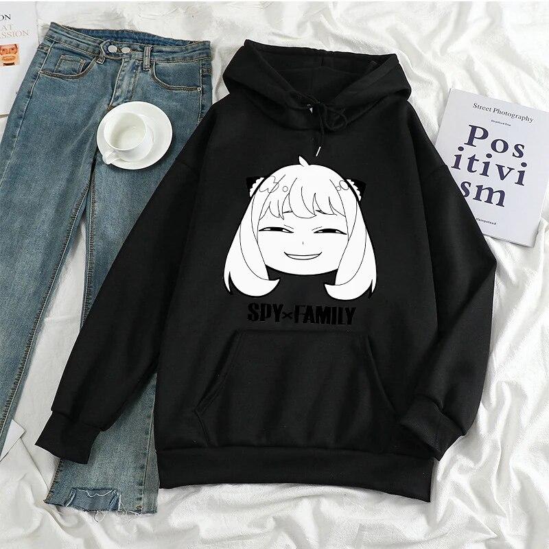 Japanischer Unisexga Spy X Family Hoody Harajuku Unisexga Langarm Kawaii Kapuzenfleece Damen Unisex Herbst Winter Warm halten Oberbekleidung