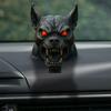 Demon Dog Car Hood Ornament Resin Sculpture with Red Eyes And Fangs Weather-Resistant Automotive Decor for Sedans Trucks Jeeps