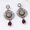 Fashion Metal Sunflower Plant Dangle Earrings ZAA New Classic Vintage Earrings Women Daily Jewelry Accessories