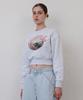 Retriever Club Painting Crop Crewneck [Melange Gray]