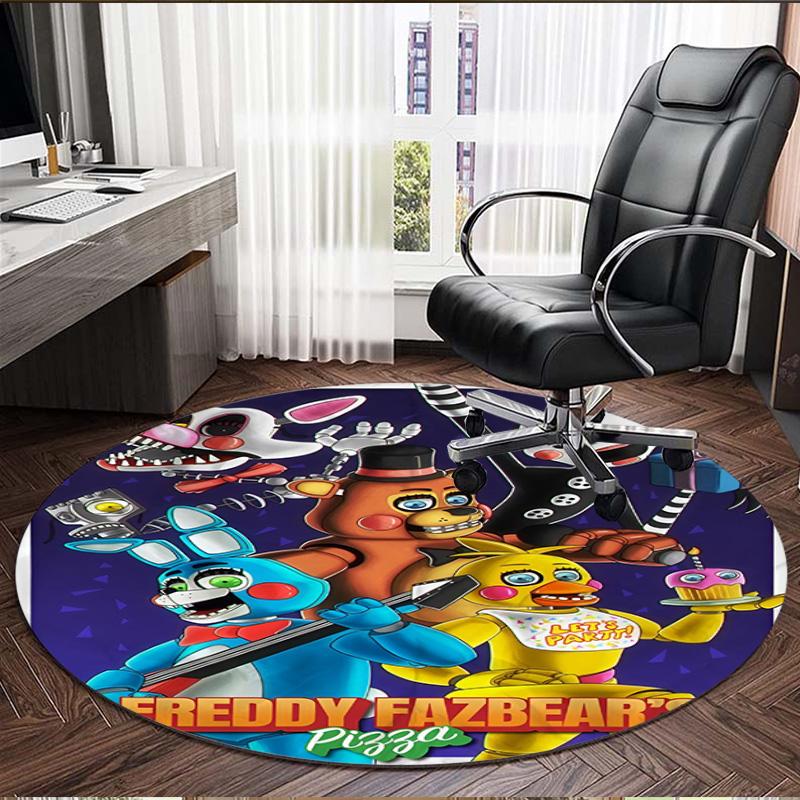 Five Nights at Freddy's Print Round Rug, Washable Floor Carpet, For Entryway Dorm Laundry Room Office Study, Home Decor Birthday Christmas Gift