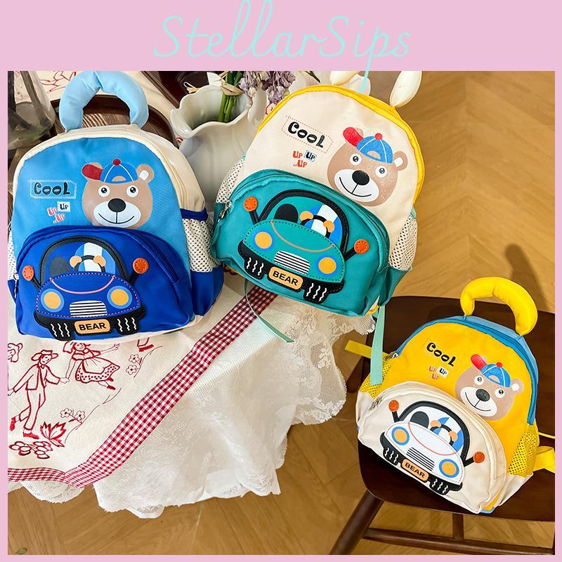 Cute Cartoon Bear Backpack For Kids Durable Nylon Material Breathable Design Ideal For Preschool Children Aged 3 To 6 Years