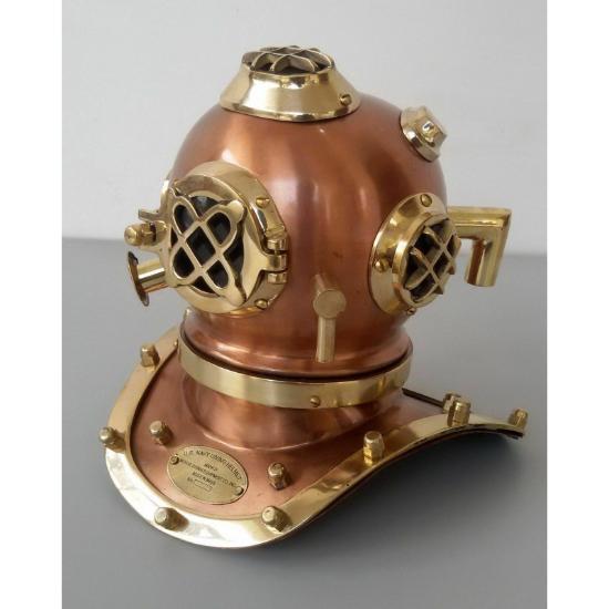 Brass Vintage Style Mark V US Navy Scuba Deep Mini Diving Divers Helmet Gift