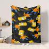 1Pc Bart Simpson Flannel Blanket, Soft And Comfortable, Casual Warm, Camping Travel, Christmas, Halloween Xmas Gift L1145