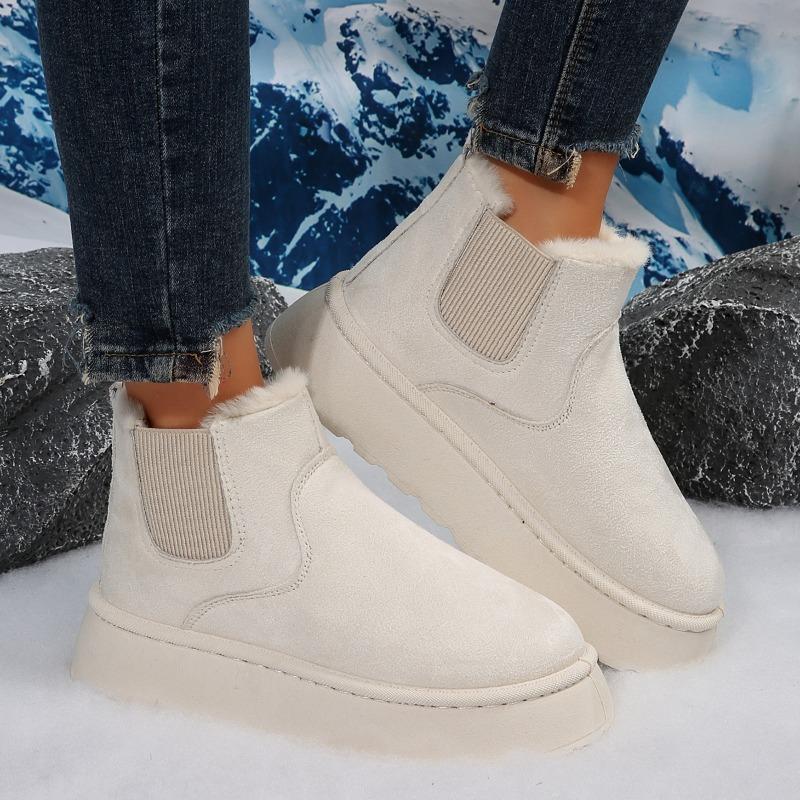 fashion Snow Boots for Women Flat Heel Booties Ladies Ankle Boots Winter Footwear Boots Women Round Toe