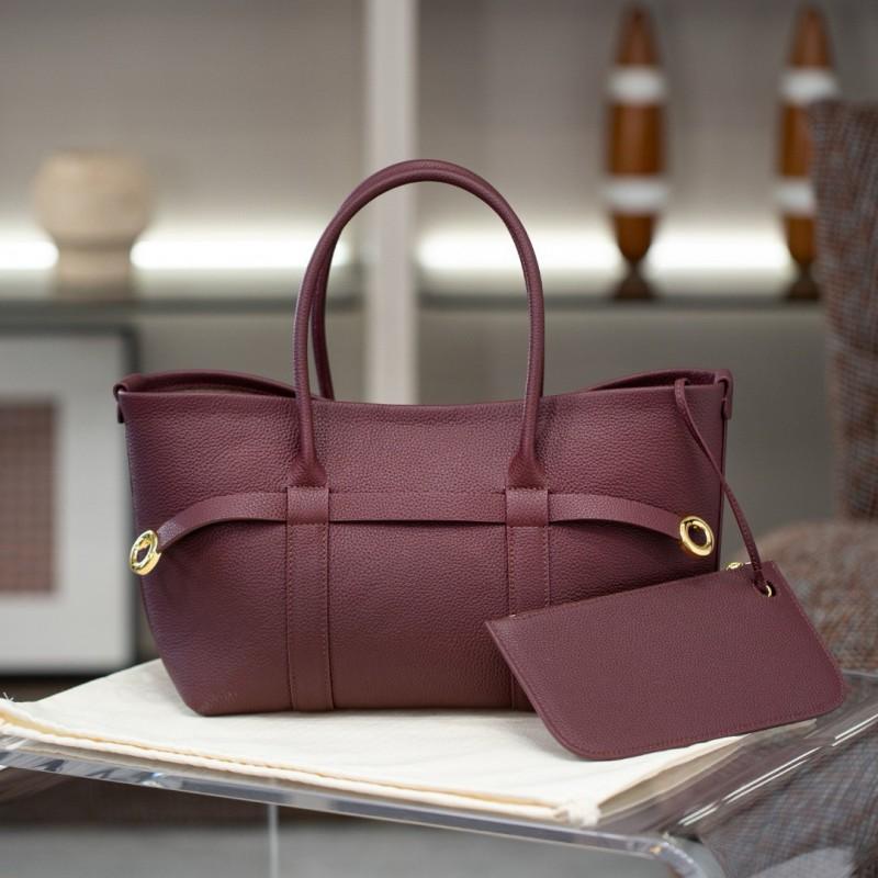 Large Tote Bag Genuine Leather Splicing Handbag Women Retro Fashion Commuter