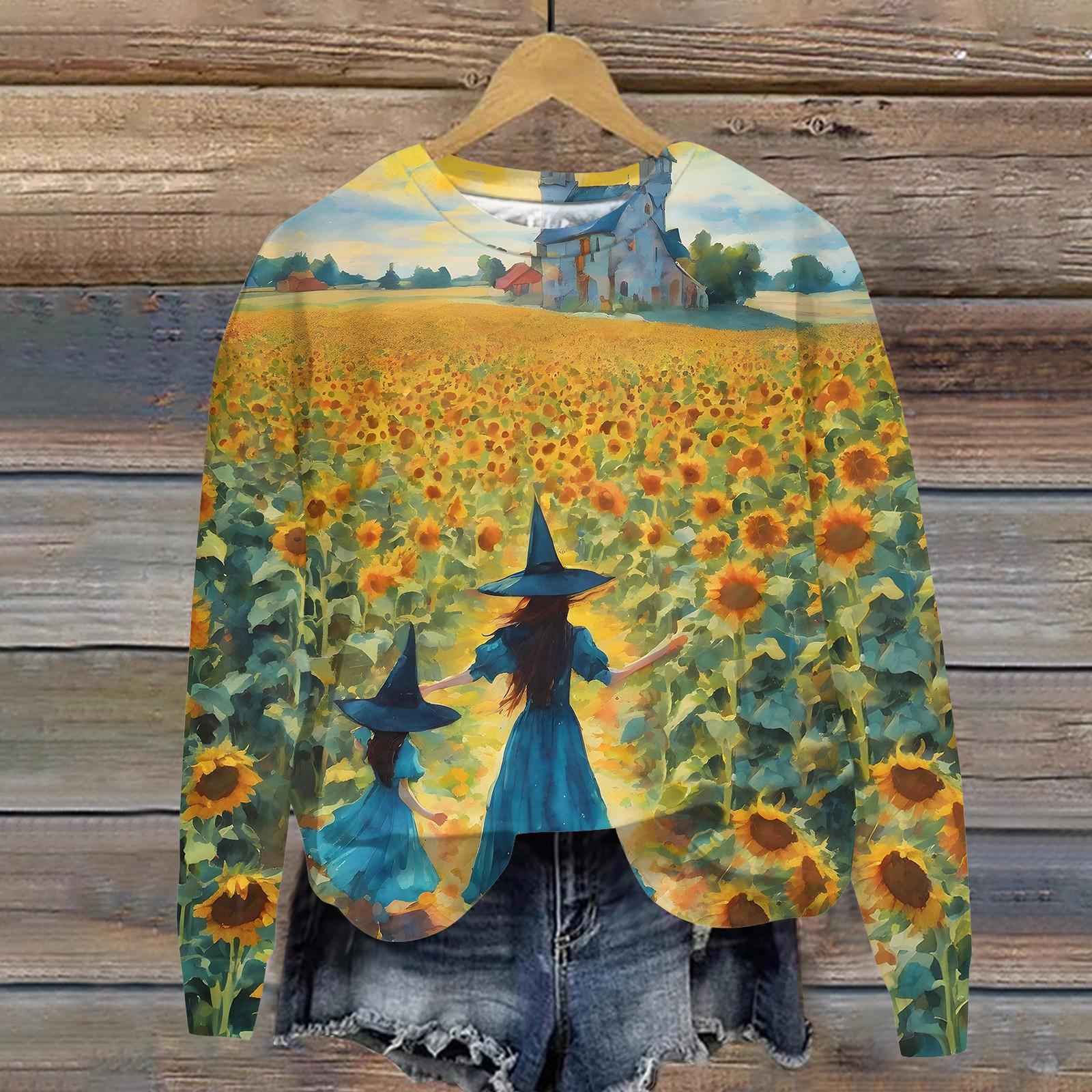 

Женский Хэллоуин с принтом, круглым вырезом и длинными рукавами, свободный крой, повседневный топ с длинными рукавами и длинными рукавами XXXXXL оранжевый