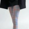 Women Sexy Tights Socks Translucent High Waist Pantyhose Plaids Print Silk Stockings Colourful Plaids Printing Stockings