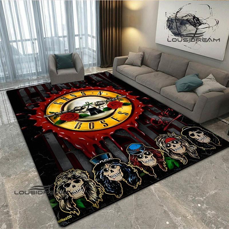 Guns n'roses band retro print carpet fashion home decoration non -slip carpet photography propsmal area rug birthday gift