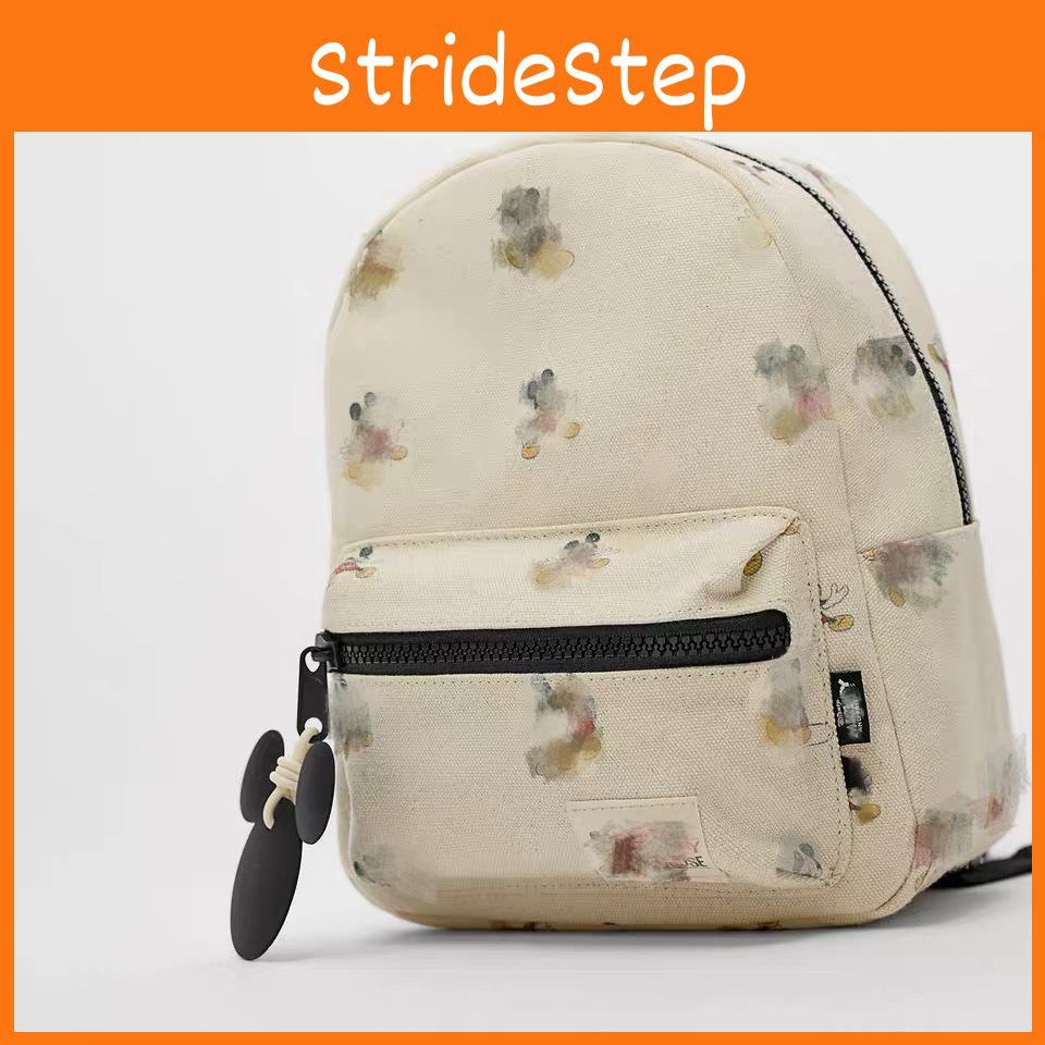 Mickey Mouse Mini Canvas Backpack With Zipper Closure For Kids And Women