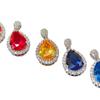 Gusien Jewelry: Sparkling Teardrop Pendant Set with Simulated Gemstones & High-Carbon Diamonds