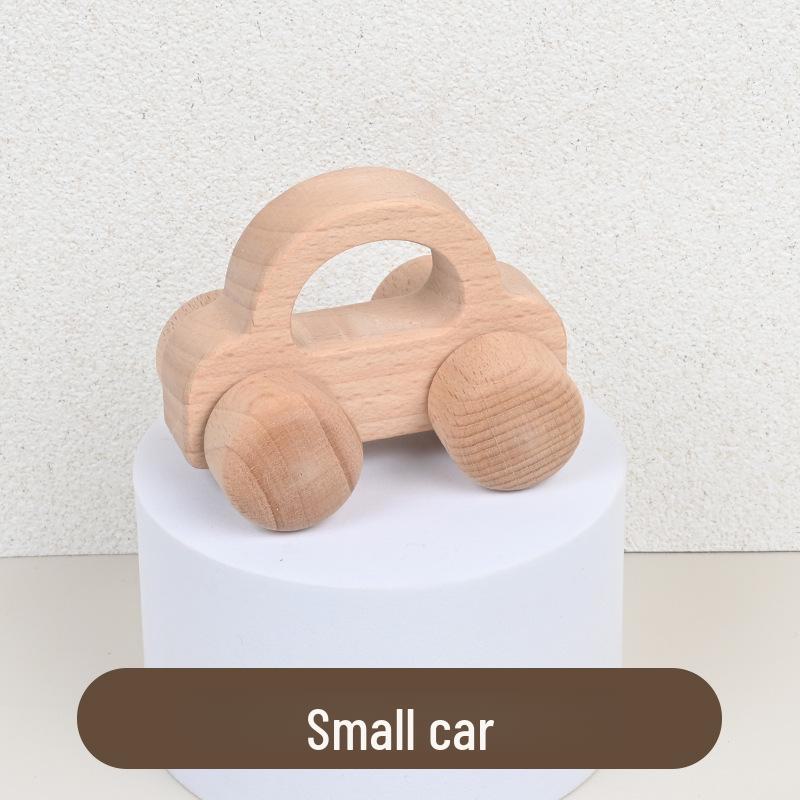 Eco-Friendly Beech Wood Toy Car - Natural Finish, Safe for Kids' Education