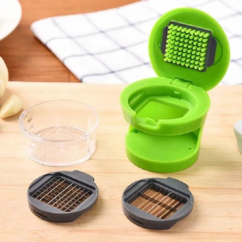 Multi-functional Plastic Garlic Mud Press Mud Press Slicer Dicing Storage Kitchen Convenient Vegetable Gadget Garlic Mud Press