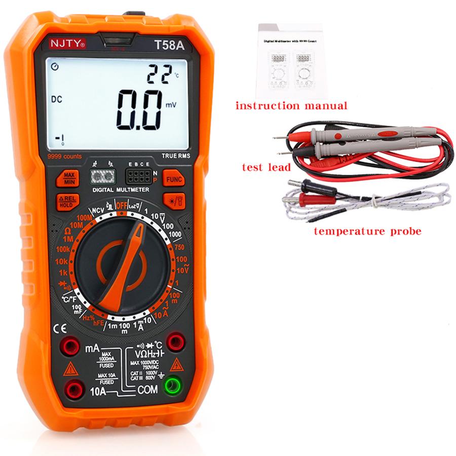 

Мультиметр NJTY 58B Високоточний Цифровий Дисплей Розумний Захист від Перевантаження Побутовий Електрик Вимірювач Ємності