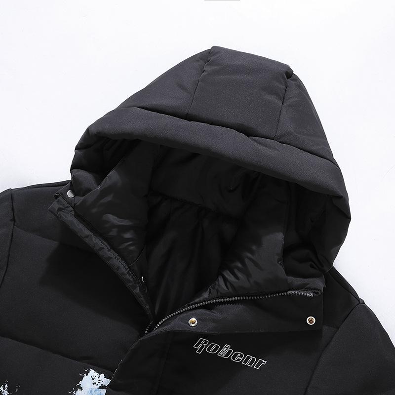 2025 New Down Jacket Young Men's Winter Outdoor Thickened Warm Hooded Jacket Korean Version of Snow Mountain Trend