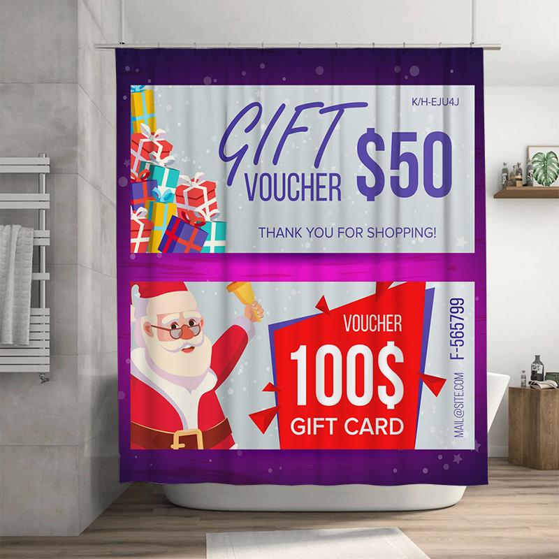 

Tu Christmas Shower Curtain Festive Holiday Bathroom Decor Waterproof Xmas Tree Reindeer Pattern Home Decor Gift Idea W60H190(CM)-1 Pcs