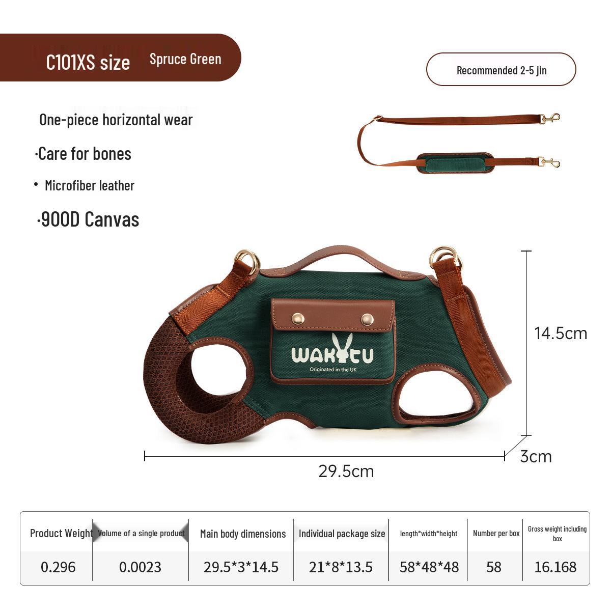 Wakytu UK Breathable Outdoor Crossbody Backpack with Pet Leash