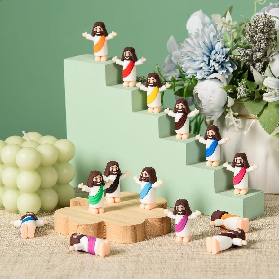 

60 шт. Маленькая фигурка Иисуса Миниатюрные Крошечные фигурки Иисуса Религиозная Кукла Христа Спасителя для Пряток Воскресенье Пасхальное Яйцо Начинка United States