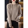 Women's 100% Cashmere Wool Hooded Sweater: Cozy Autumn/Winter Knitwear with Large Hood, Plus Size Options Available.