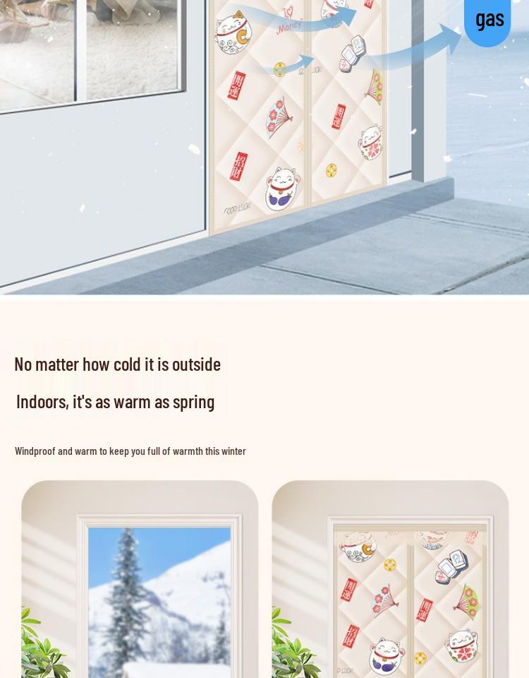 Thickened Magnetic Insulated Door Curtain: Winter Windproof & Self-Adhesive