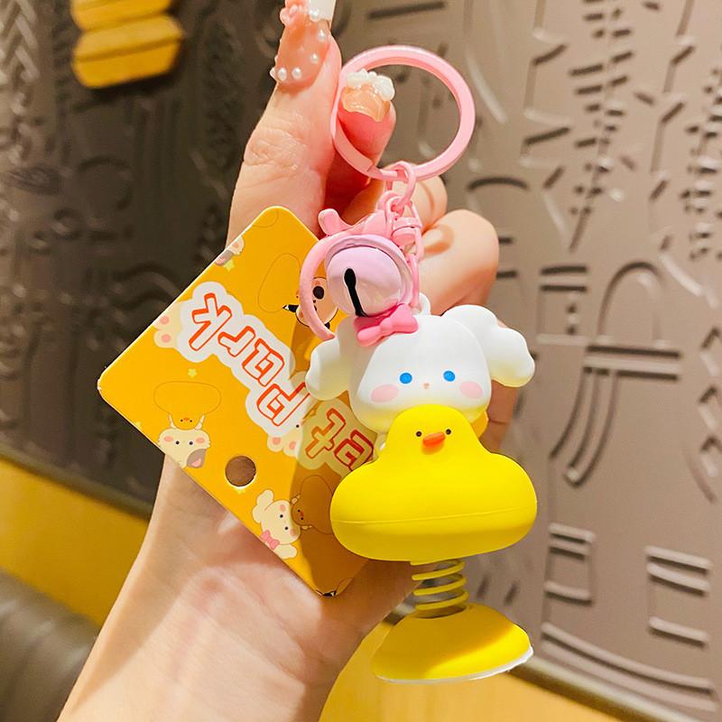 Adorable Panda Cartoon Keychain Silicone Key Ring Creative Car Accessory Gift