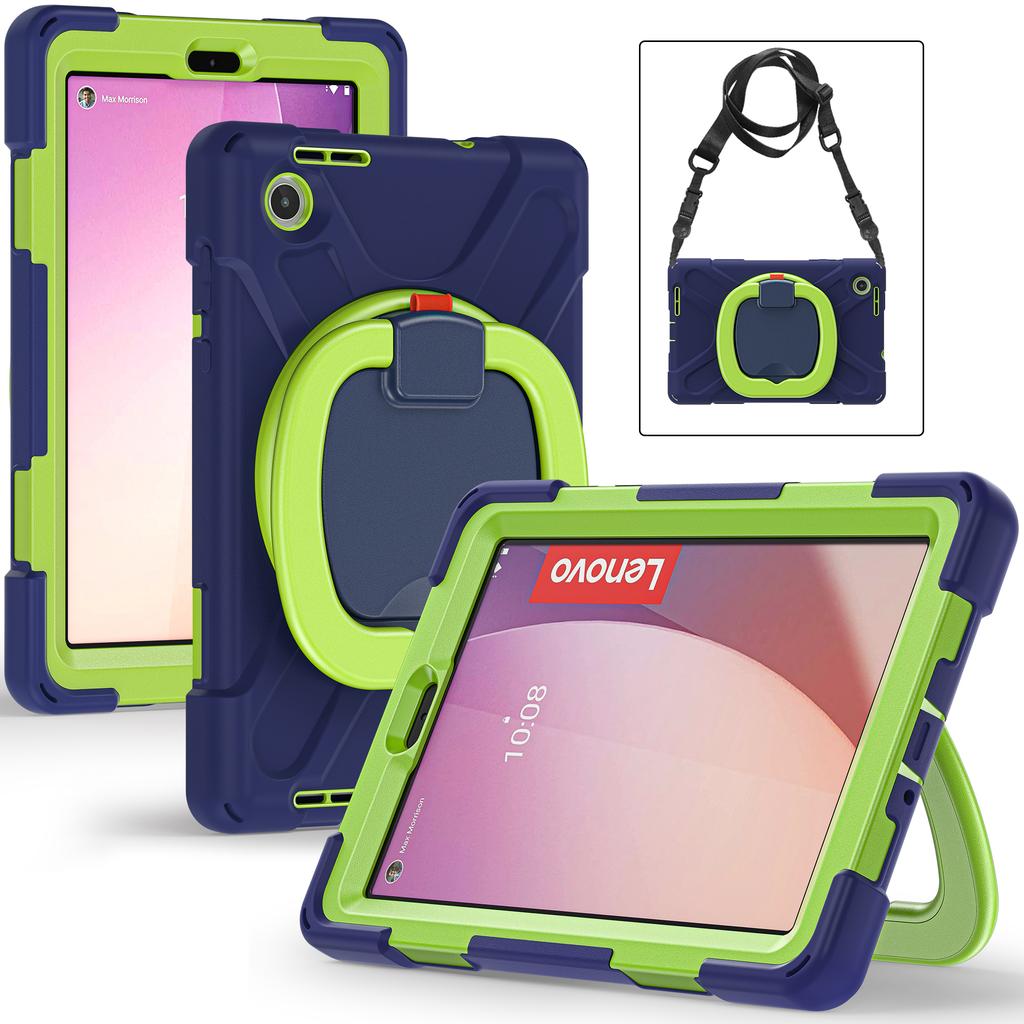 360 Rotatable Kids Case Universal for Lenovo Tab M8 4th Gen 2024 2023 TB300FU 300XU TB301FU 301XU Heavy Duty Stand Cover Funda