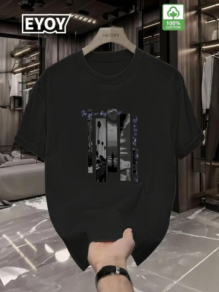 Mens Heavyweight 100 Cotton TShirt  Loose Fit Crew Neck Short Sleeve Shirt White Casual Everyday and Formal Wear