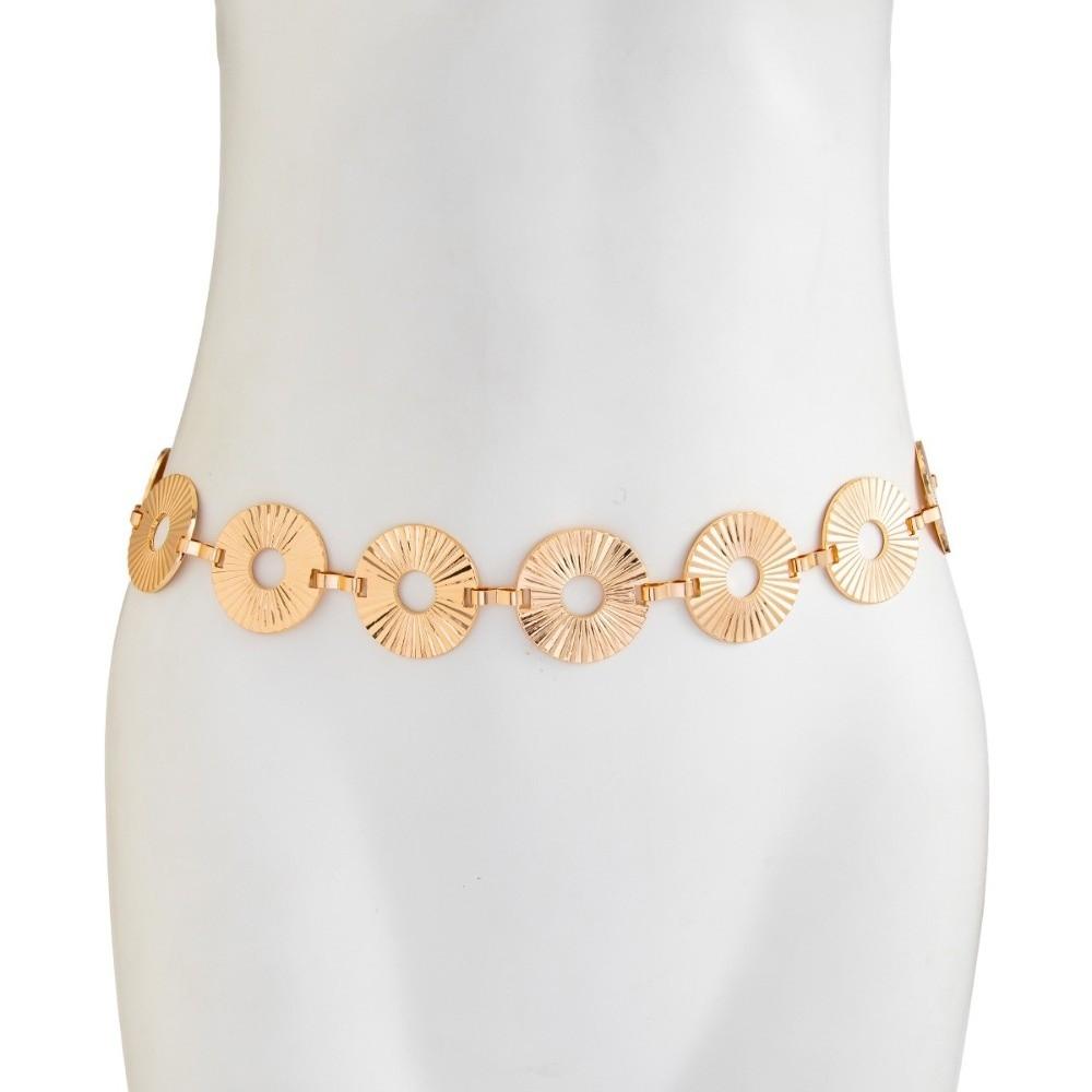 Adjustable Circular Belt Gold Silver Chain Waistband Versatile Metal Chain Belt  For Women