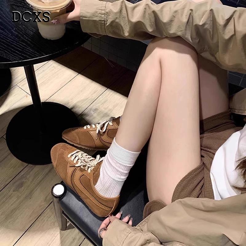 Retro German training shoes women's 2025 women's flat-soled single shoes autumn new soft leather women's shoes commuter board shoes casual shoes