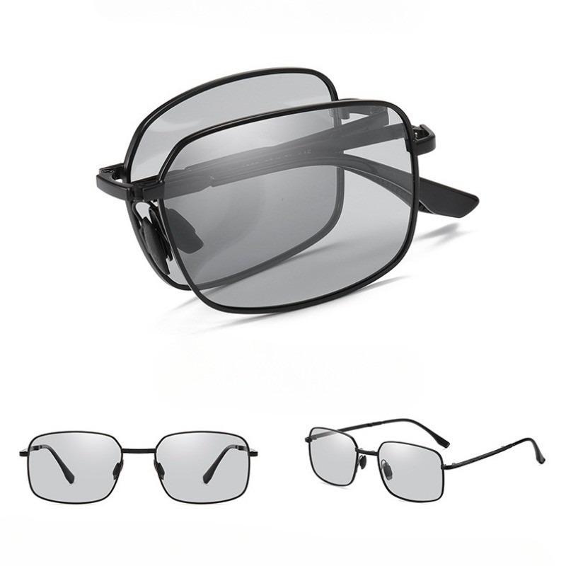 Folding Polarized Color Changing Sunglasses for Day and Night Use Male Driver's Fishing Goggles