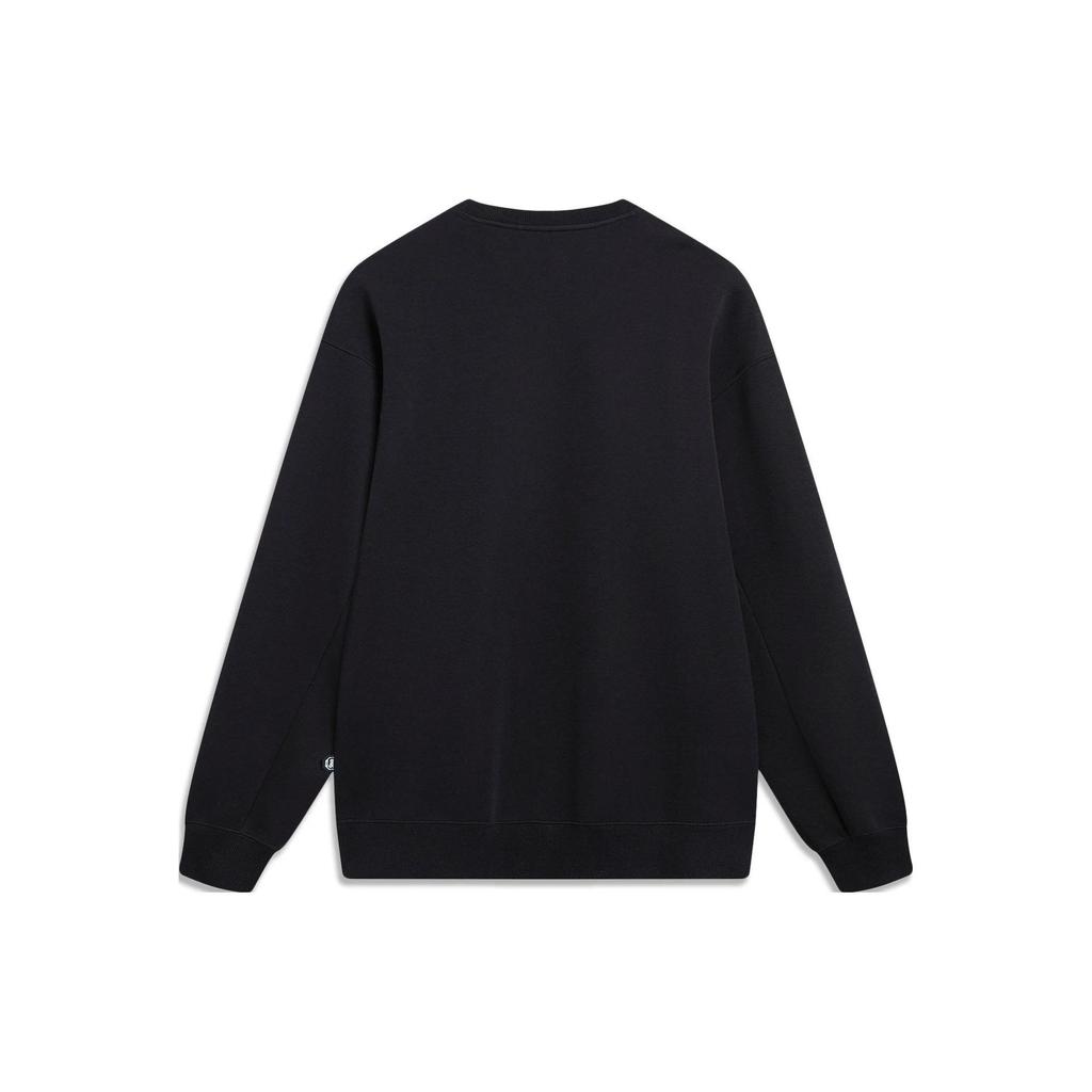 Li Ning Badfive Letter Pullover Sweatshirt Men Sweatshirts Black AWDT463-1