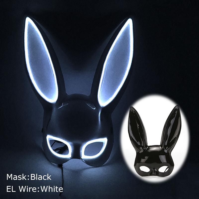 Leuchtende Fuchskostümmaske Leuchtende Tiermasken Wolfsmaske Leuchtendes Halloween Cosplay Kostüm für Mann Frau Nachtclub Party Requisiten