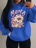 Mom Loves You Floral Print Women's Hoodie - Autumn Loose Casual Fleece Pullover with Pockets