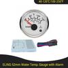 Universal 52mm Water Temp Gauge Temperature Meter 40-120℃ with 8 Colors Backlight and Light Alarm for Car Motorcycle Boat