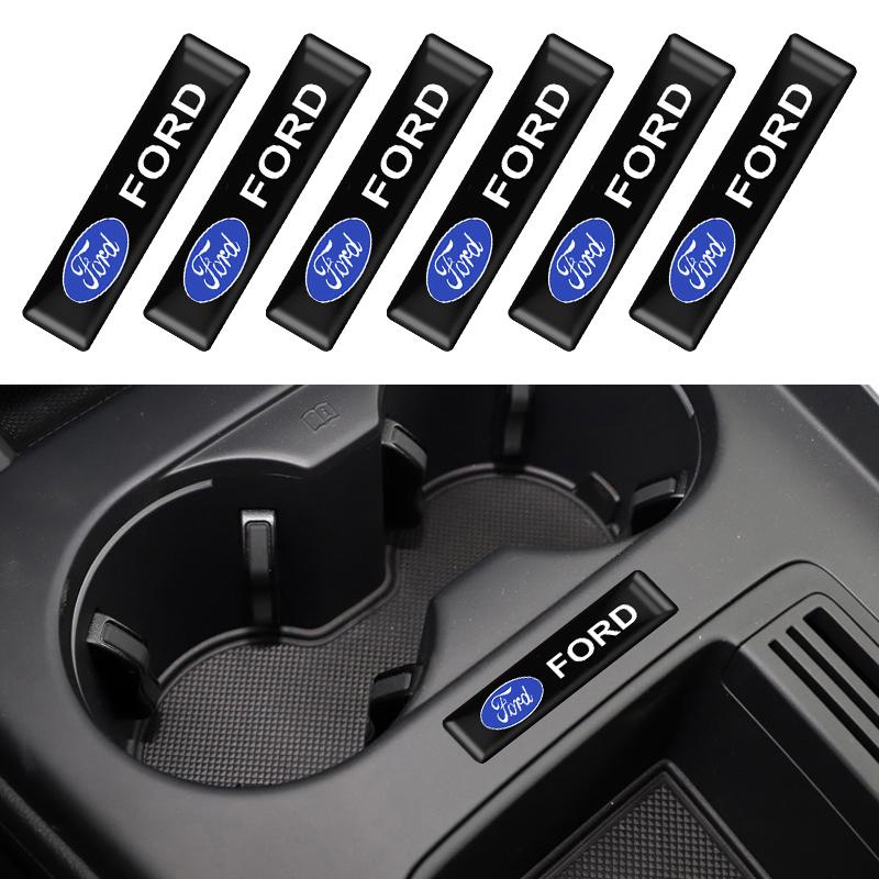 KLYE5 10Pcs Car Styling 3D Epoxy Vinyl Emblem Stickers Badge For Ford Focus Fiesta MK1 MK2 MK3 Fusion Ranger Escort Decals Accessories