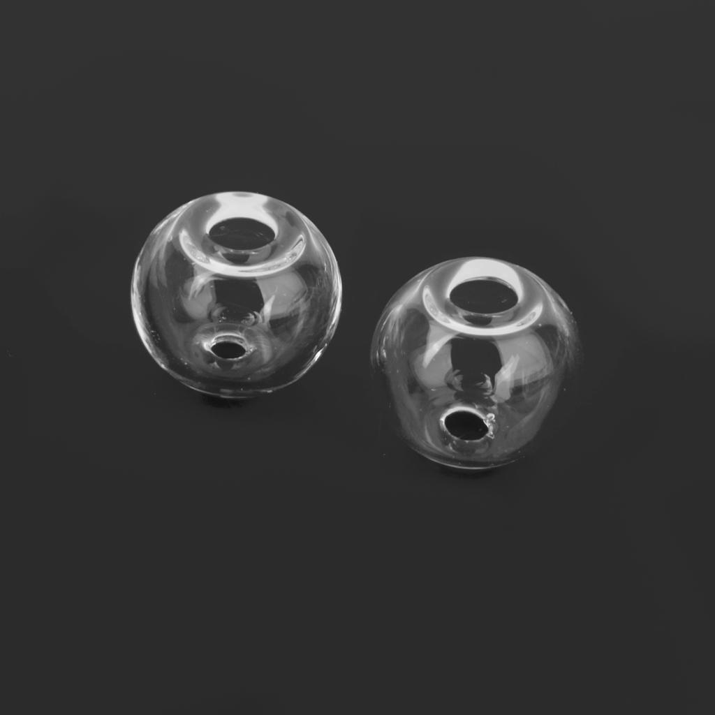10Pcs Mini Empty Glass Ball Bottles Pendant Wish Findings Clear 12mm